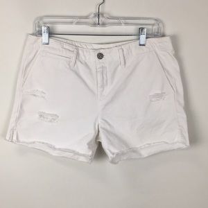 ADRIANO GOLDSCHMIED Distressed White Khaki Boy Fit Short. EUC. Size- 28